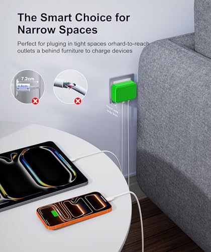 Image of Fast Charger Block, GaN 6 Port USB C Charging Station Hub Cube, 100W Multiport Type C Wall Charger Power Strip Plug with PD 3.0+QC for iPhone 16 Pro Max 15 14 13 12 11 XR XS 8 7, Samsung, iPad, Table