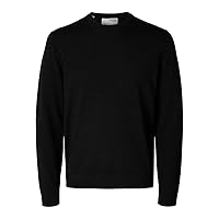 SELETED Homme SLHTRAY LS Knit Merino Crew Neck Noos, Nero