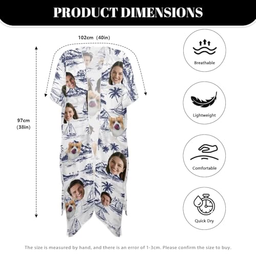 Custom Womens Swimsuit Cover Up,Women's Sarong Cover Up,Various Styles to Choose from,Personalized Face4