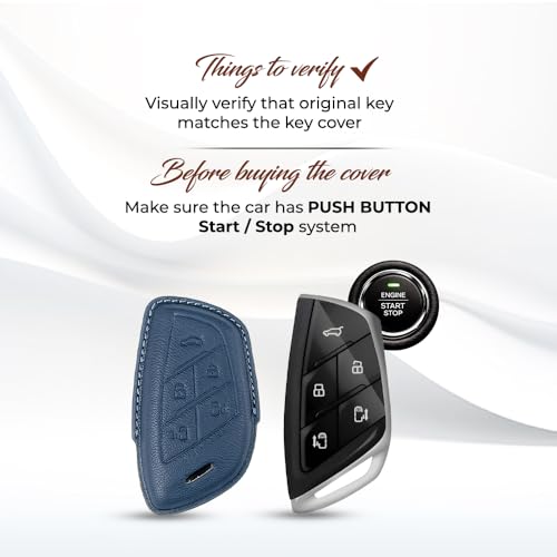 Image of Keyzone Royal Leather Key Cover for Morris Garages MG M9 EV Smart Key