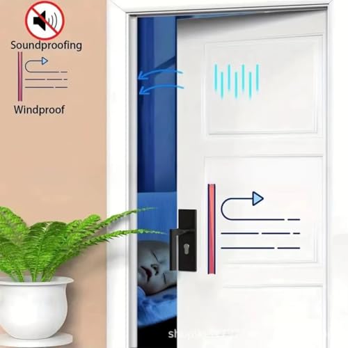 Image of Door Gap Sealing Strip, D-Shape Self-Adhesive Window Gap Filler Strip, Cushioning Hollow Out Soundproof Windproof, Dustproof Door Seal for Door & Window Gaps 19.7 Feet Length