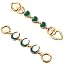 Ag 2Pcs Green Heart Moon