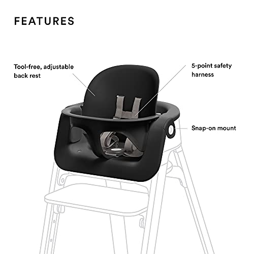 Stokke Steps Baby Set, Black - Transform Stokke Steps Into Comfortable High Chair - Suitable For Baby From 6 Months - Includes 5-Point Safety Harness - Tool Free, Adjustable & Ergonomic #TOP1
