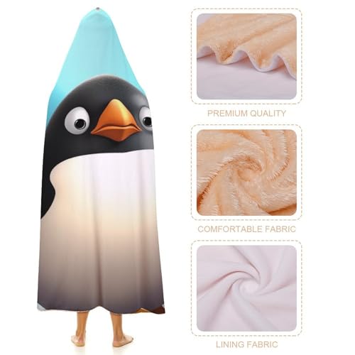 Couverture à capuche plaid de bureau et canapé pingouin
