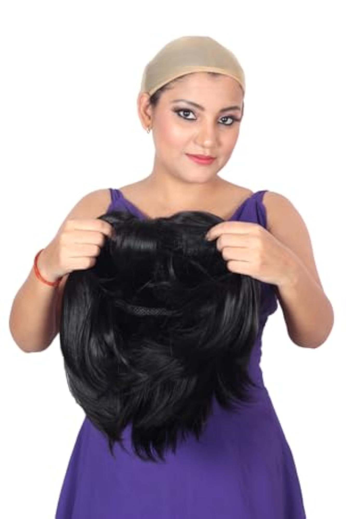 Women's Short Black Bob Cut Wig with Bangs