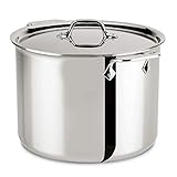 All-Clad 4512 Stainless Steel Tri-Ply Bonded Dishwasher Safe Stockpot with Lid / Cookware, 12-Quart,...