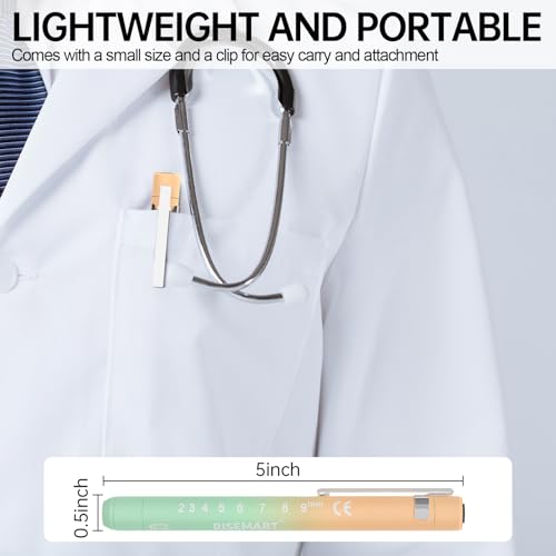 Rechargeable Pen Light for Nurses Doctors – Medical LED Penlight with 2 Light Modes, USB Charging, Durable Metal Clip Nursing Essentials for Clinical Rotations, ER, Night Shift - Orange Green Gradient