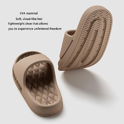 Slippers For Women And Men， Non-Slip Quick Drying Open Toe Super Soft Comfy Thick Sole Home House Cloud Cushion Slide Sandals For Indoor & Outdoor Platform Shoes ( Color : Black , Size : 42-43 EU )2