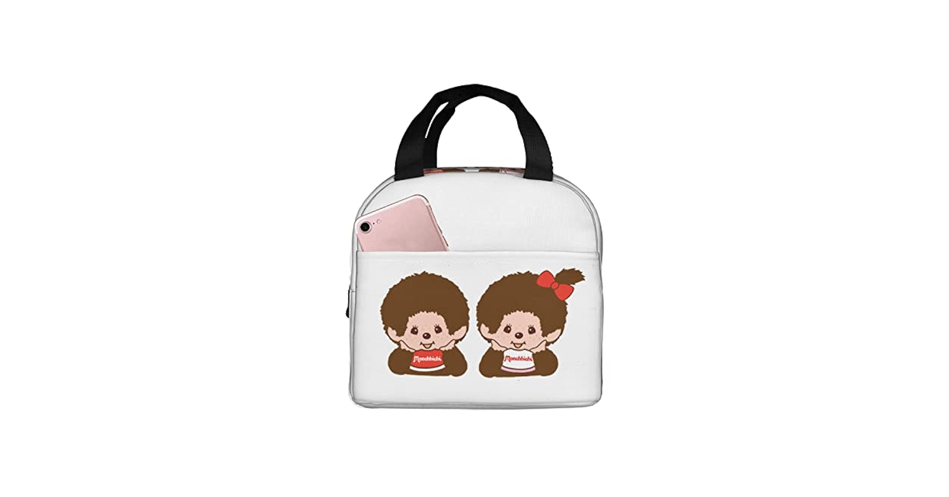 Amazon｜モンチッチ 保冷 がま口 ランチバッグ ブラック お弁当