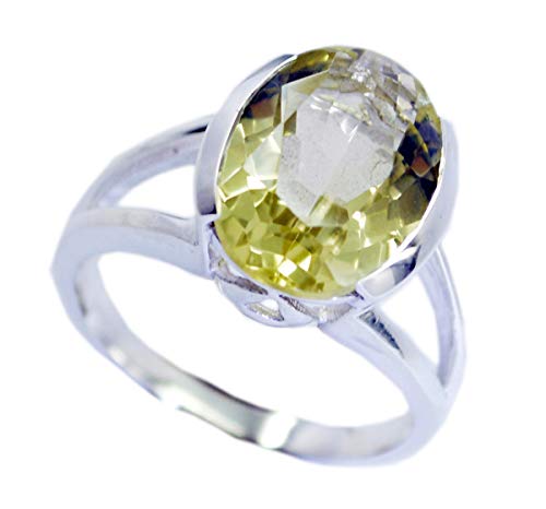 Bague en argent sterling avec quartz jaune à offrir en cadeau
