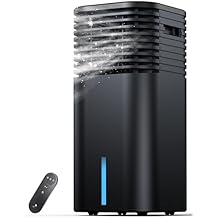 Windowless Portable Air Conditioner, 24.4" Small Evaporative Air Cooler for Room No Window, 3-Speed Settings, 4 Modes, 7H Timer, Remote Control, 4 Ice Packs, Quiet AC Unit for Bedroom, Jet