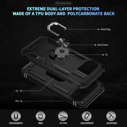 Image of REALCASE Google Pixel 10 Back Cover Case | Heavy Duty Dual Layer Hybrid Shock Proof Armor Defender Ring Case Back Cover for Google Pixel 10 5G (Purple)