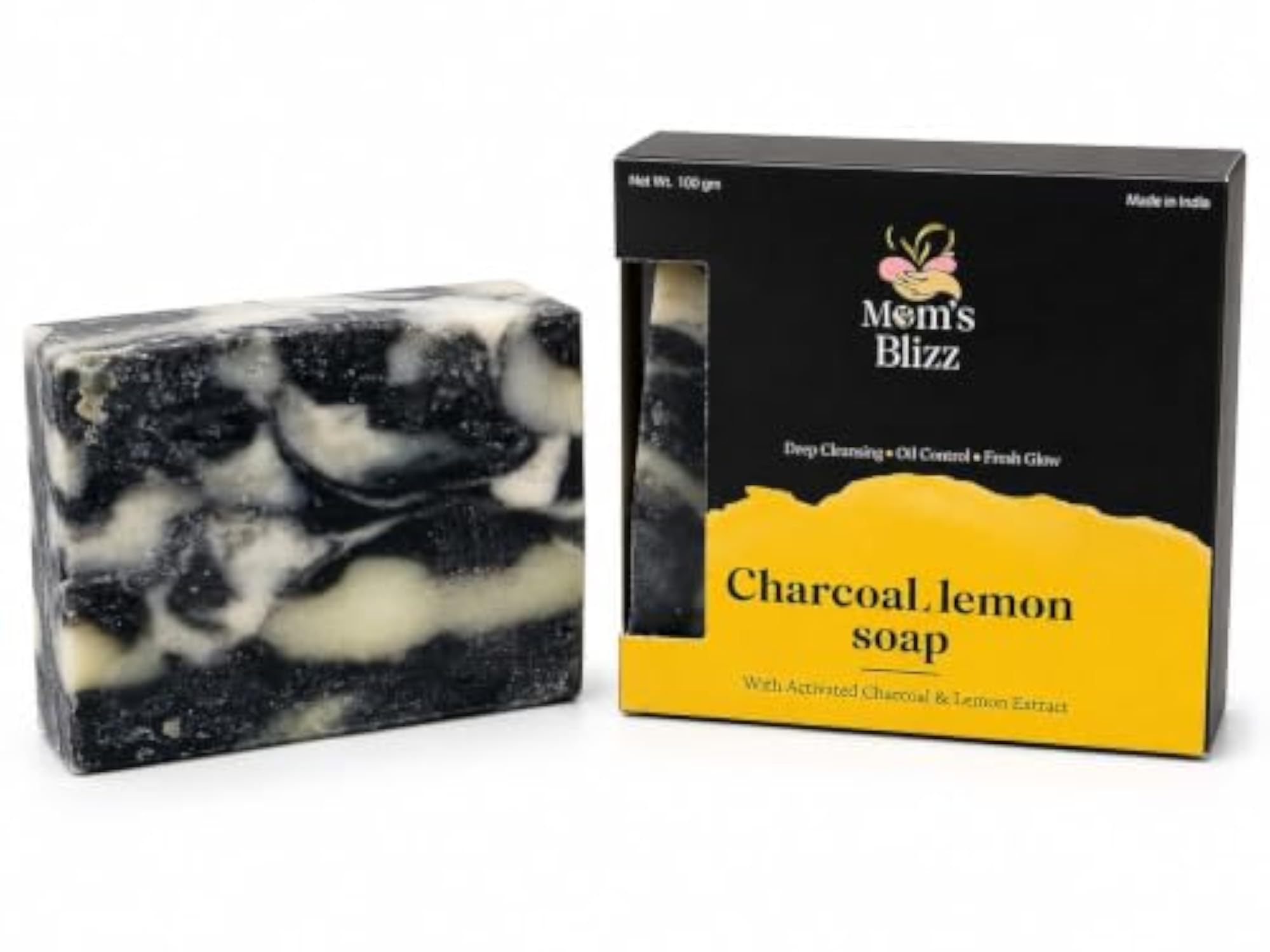 Mom's Blizz Charcoal Lemon Soap with Activated Charcoal