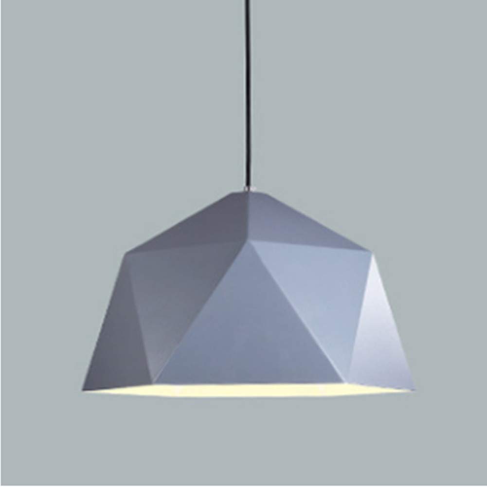 CSXSXAUO Chandelier Nordic Personality Color Macarons Pendant Light E27 Single Head Multilateral Rhombus Lamp Decor (Color : Gray) Star of
