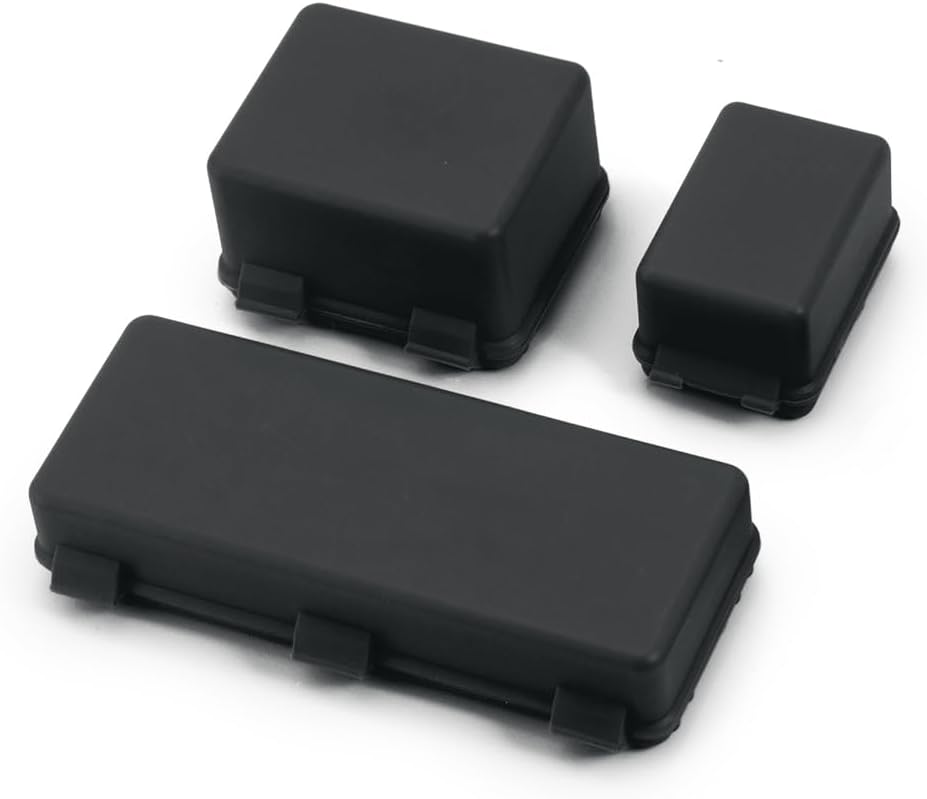 3Pcs 1/10 Mini Toolbox Trunk RC Car Simulation Plastic Luggage Case Decoration Mini Storage Box Equipment Case Compatible with Axial Scx10 90046 CC01 D90 D110 1/10 RC Crawler Truck (Black)