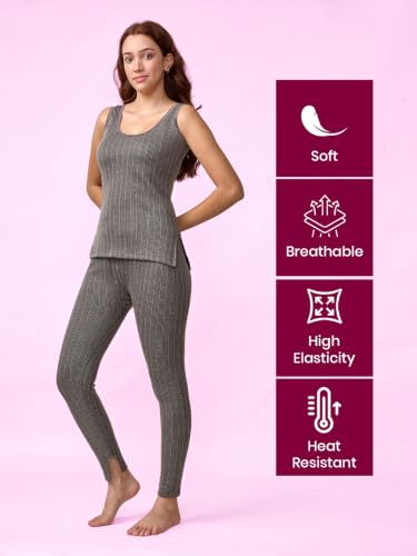 Image of Lux Inferno Ladies Slips Thermal Vest | Regular Fit | Warm Winterwear | Pack of 1 Charcoal
