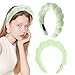 Aaiffey Mimi and Co Spa Headband for Women,Sponge Spa Headband for Washing Face Makeup Headband for Skincare,Shower - Soft & Absorbent Material Terry Towel Cloth Fabric Head Band (Green)