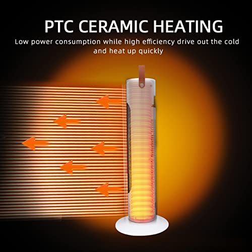 Infinipower 24-Inch Tower Fan And Heater Combo, Electric Space Heater, Tower Heater With Remote, 1500W Indoor Space Heater With Oscillation, Overheating Protection, White 24" #TOP7