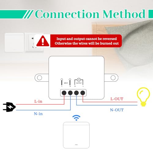 Herbst Funk Lichtschalter 2 Set, Funkschalter Licht 230v, Keine Verkabelung Erforderlich, Funkschalter Set Funk Schalterfunkschalter Licht mit Empfänger