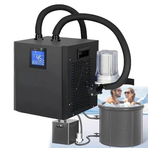 Enfriador de inmersión en frío para baño de hielo, enfriador de agua mejorado controlado por botón con filtro externo y bomba, ideal para recuperación en casa o gimnasio