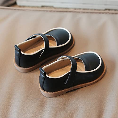 Fashion Autumn Girls Casual Shoes Flat Lightweight Solid Color Hook Loop Dress Shoes Simple Boot 104
