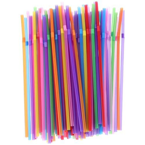 Pitillos plásticos flexibles multicolor 100 unidades miniatura 1