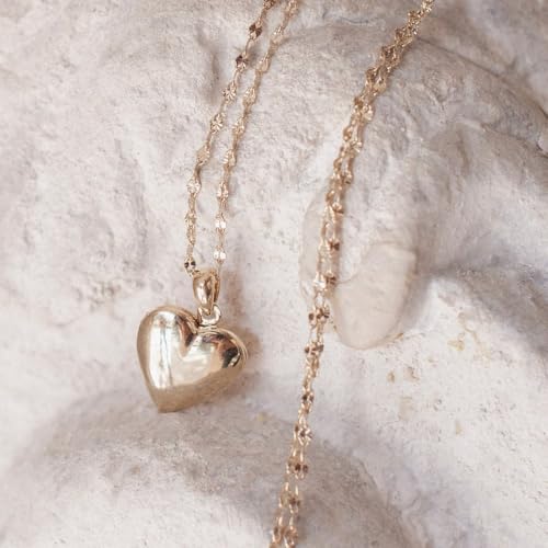 Honeycat HEART-LOCKET-G Puffy Heart Locket Charm Necklace In Gold thumb #1