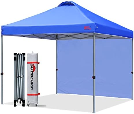 MasterCanopy Durable Ez Pop-up Gazebo Tent with 1 Sidewall(2.5x2.5M,Khaki)