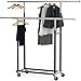 Simple Houseware Standard Double Rod Garment Rack, Black