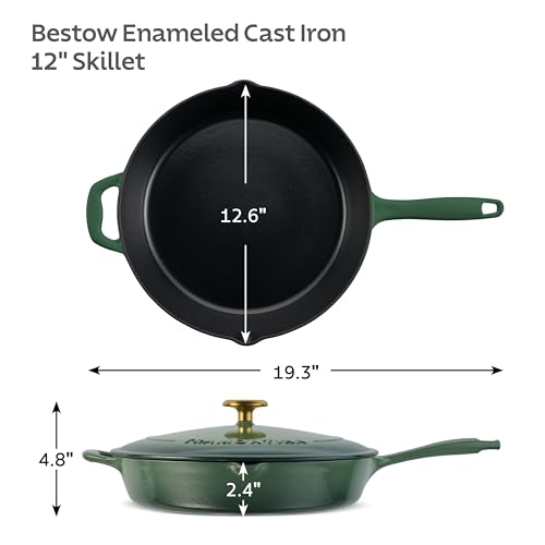 Image of Tramontina Bestow Enameled Cast Iron 12-Inch Skillet with Lid, Cactus