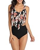 Zweiteiliger Vintage-Bikini-Anzug für Frauen, Helle Farbe und Einzigartiger Stil, Sets in verschiedenen Blumendrucken, Perfekte für Sommer Tropische Ferien