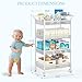 3IngSeagulls Baby Diaper Caddy Cart, 4-Tier Diaper Caddy Organizer and Storage, Rolling Utility Cart for Baby Supplies, Diaper Cart with Wheels for Bedroom, Nursery, Changing Table, White