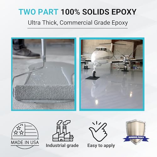 Armorpoxy 231894 100% Solids Epoxy With Metal Mixer & Bucket- Garage Floor Epoxy, Epoxy Floor Kit thumb #5