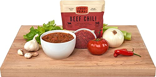 True Primal Beef Chili 8-Pack, No Beans, Ready To Eat, Gluten Free, Paleo, Grass-Fed Beef, Whole30, Keto #TOP5