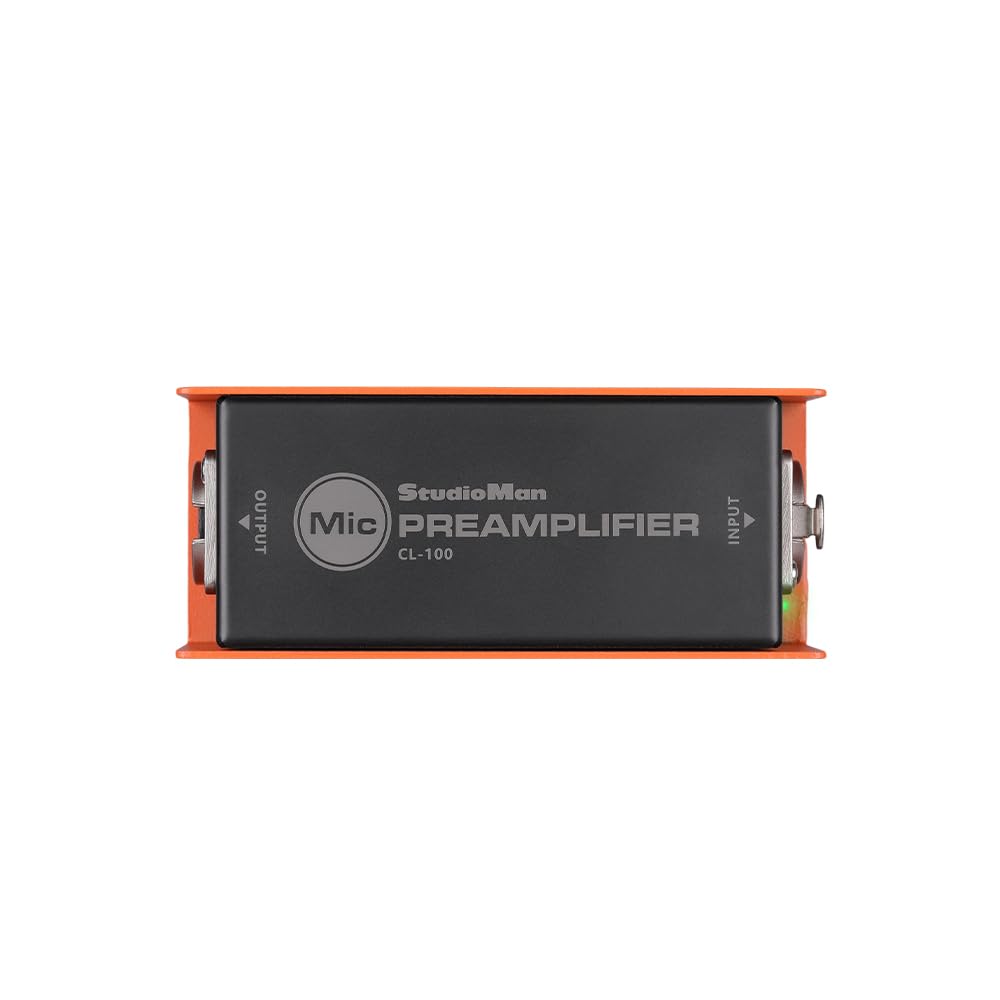 StudioMan Preamplificador de micrófono CL-100, entrada/salida XLR, naranja y negro