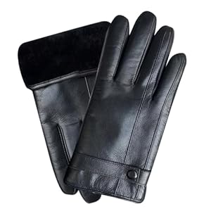 FCHITOP Guantes de Invierno Hombres Cuero de PU Pantalla Táctil Térmica Guantes Antideslizantes a Prueba de Frío Para Actividades al Aire Libre Conducción Motor Ciclismo Correr Adolescentes