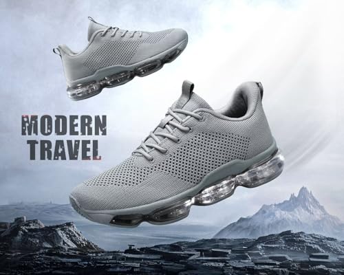 Image of Socviis Men's Air Cushion Running Shoes Breathable Tennis Fashion Sneakers Non Slip Workout Casual Sport Shoes Gym Training Comfortable Walking Shoes