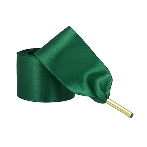 Zooeass Women Fashion Satin Ribbon Shoelaces, Shoe Laces For Solid Color Shoes,Ideal For Converse, Nike, Vans, Addidas, Reebok, Puma Trainers (59.06"(150Cm), Green) #TOP1