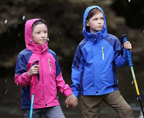 Kids 3-in-1 Waterproof Jacket Boys Girls Detachable Hood Outdoor Windproof Coat Inner Fleece Kids Outerwear3