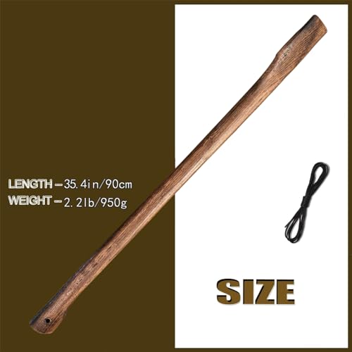 LD HuYY Craftsman\'s Choice: Axe Handle Replacement | 35.4in | Wooden Handles for Axe, Pick Axe, and Hatchet Replacement | Excluding Metal Axe - Thumbnail 2