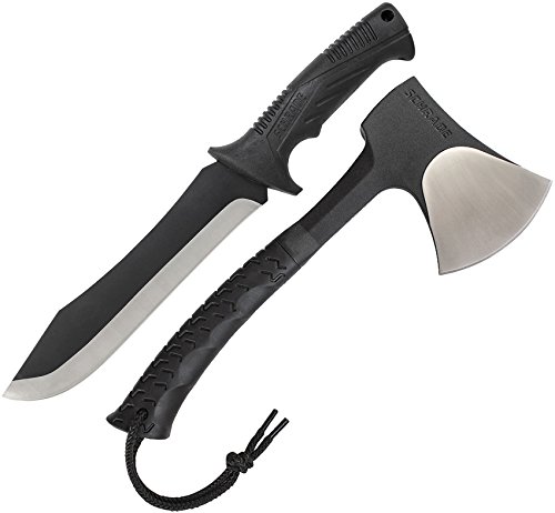 Schrade SCHCOM6CP Full Tang Hatchet and Mini Machete Combo with Stainless Steel Blades