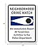 SmartSign - T1-1076-HI_18x24 Neighborhood Crime Watch - We Immediately Report All Suspicious Activities to Police Sign by | 18