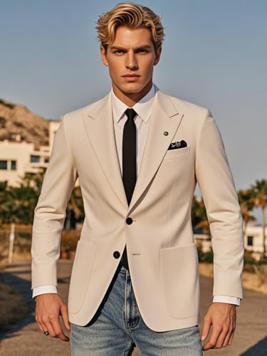 EMERAIDVLN Men's Casual Blazer Jacket 2 Button Suit Jacket Lightweight Sport Coats Wedding Party Business Work Wear2