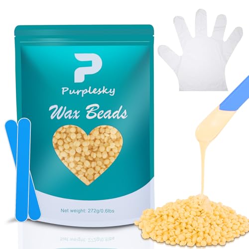 Wax Beads, 0.6 Lbs Coarse Hard Wax Beads for Hair Removal, Bikini Waxing Beads for Sensitive Skin, Brazilian, Leg, Face, Armpit, Home Waxing Bulk with Silicone Wax Stick (Cream)