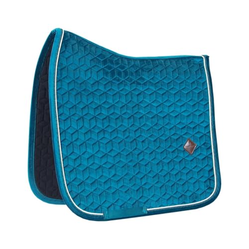 Tapis de selle COB velours émeraude dressage pour protéger le dos du cheval