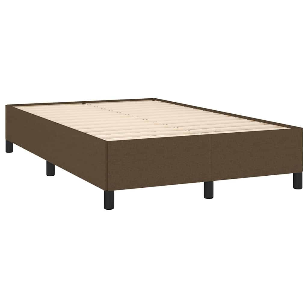 Letto a molle, 120 x 190 cm, marrone scuro, tessuto con materasso a molle insacchettate, testiera regolabile in altezza e pouf, per camera da letto, camera dei ragazzi, camera degli ospiti