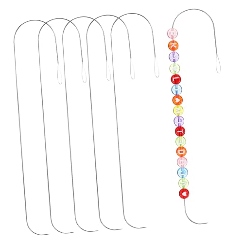 KONTONTY DIY Beads Chain Tool 6 Pack Beading Needles Bead Threader for Jewelry Making Fine Point