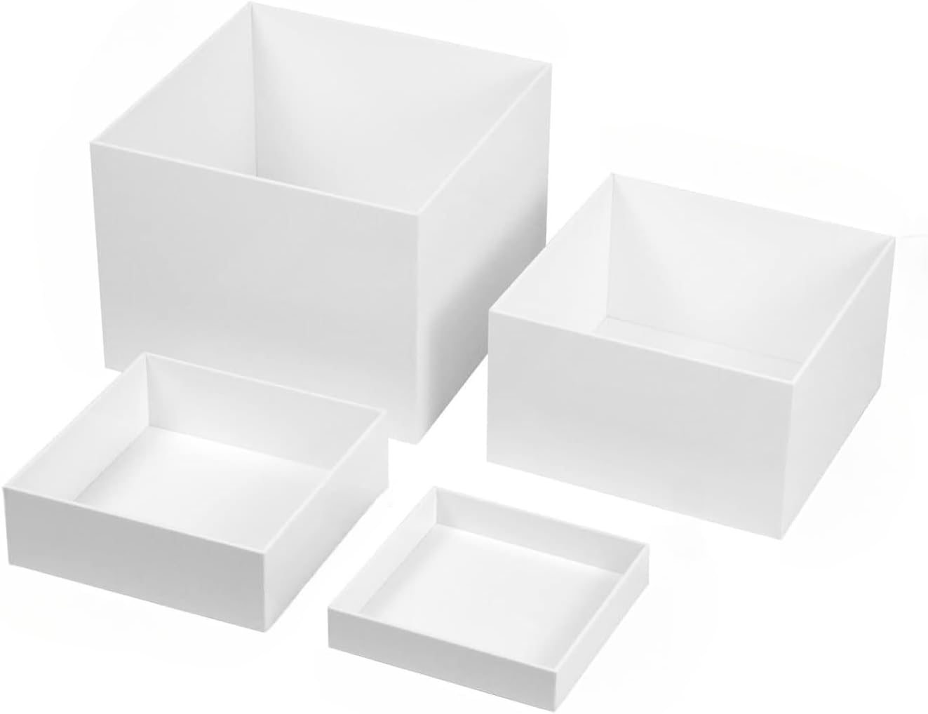 4pcs Buffet Risers，5x6x7x8 inch white acrylic food stand, food display stand，Suitable for self-service dining table dessert parties, outdoor activities, and event displays