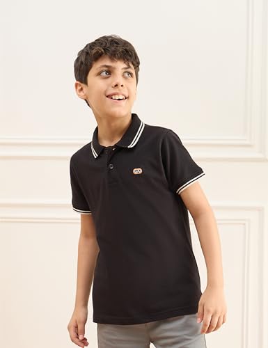 Image of Amazon Brand - Symbol Boys Cotton Rich Solid Polo Tshirt | Collar Tshirts | Half Sleeves | Plain-Regular Fit