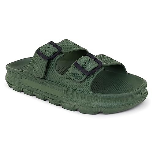 Hygear Men's Zodiac Olive Green Slipper_9 UK (HG-GE-1011)